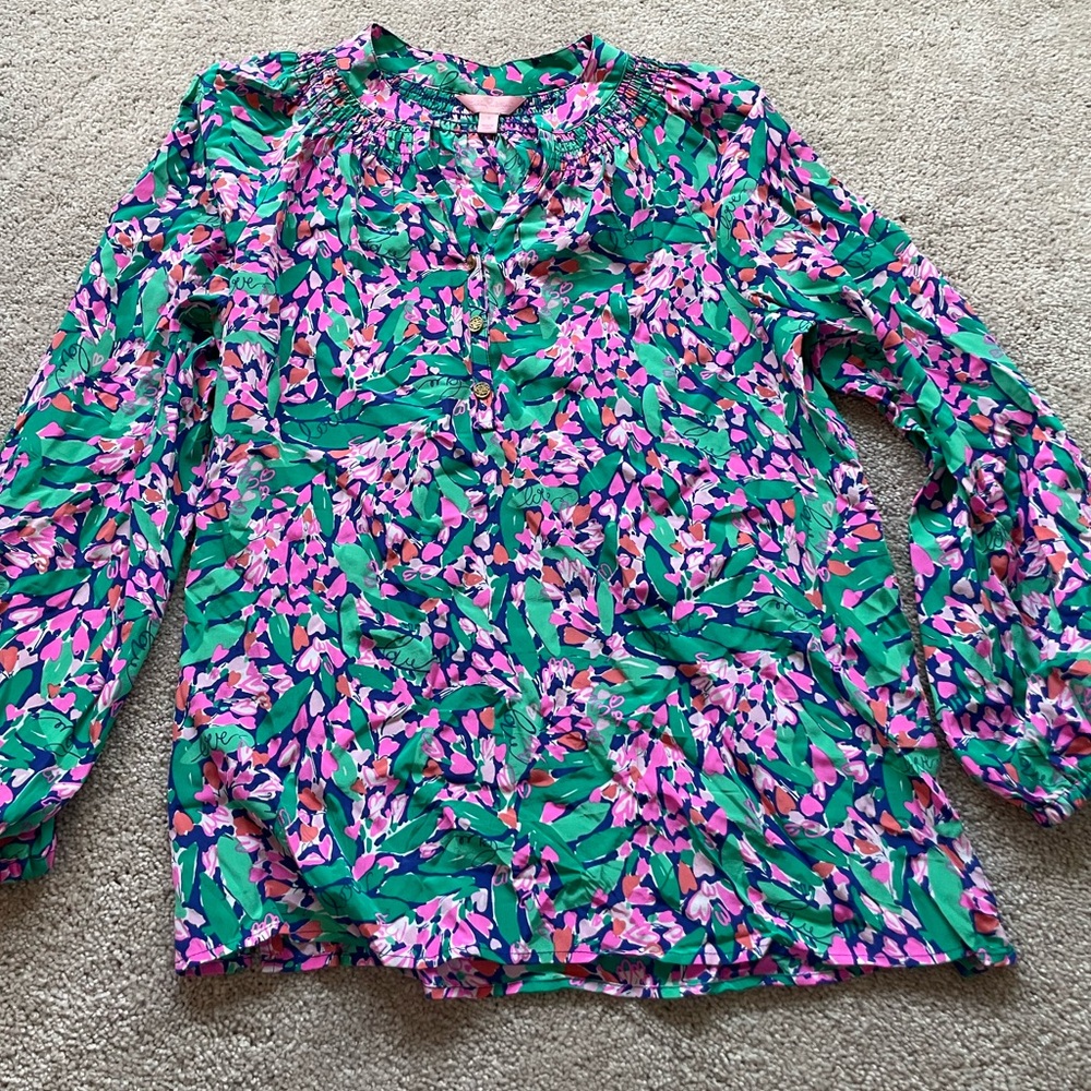 Lilly Pulitzer silk blouse.